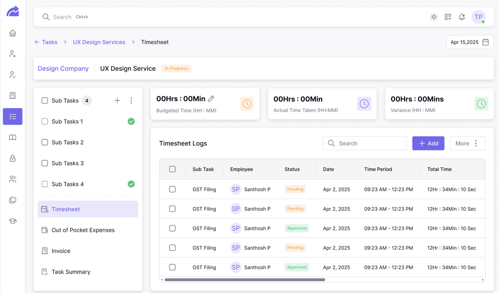 Turia: Timesheet Management Software for CA Firms 